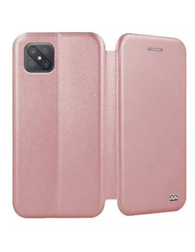 Oppo Reno 4Z Folio Clam Leather Case + Tempered Glass - Rose Gold | Ibroz