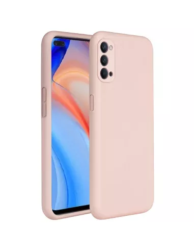 Oppo Reno 4 Coque Liquid Silicone Soft Touch + Verre Trempé - Rose ...