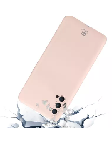 Oppo Reno 4 Case Liquid Silicone Soft Touch + Tempered Glass - Pink ...
