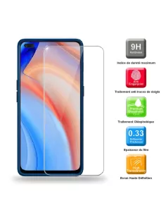 Oppo Reno 4 Coque Liquid Silicone Soft Touch + Verre Trempé - Bleu ... 2