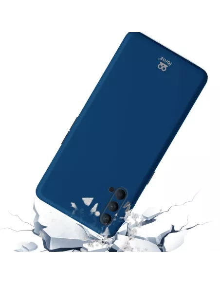 Oppo Reno 4 Coque Liquid Silicone Soft Touch + Verre Trempé - Bleu ...