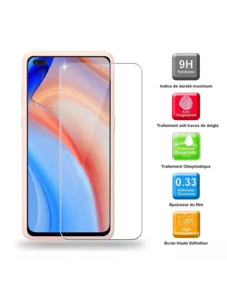 Oppo Reno 4 Pro (5G) Coque Liquid Silicone Soft Touch + Rose | Ibroz