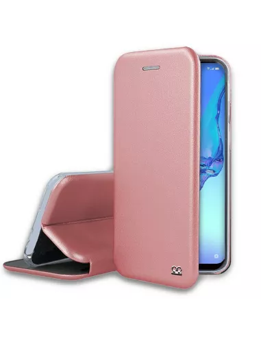 Oppo A53s Folio Clam Leather Case + Tempered Glass - Rose Gold | Ibroz