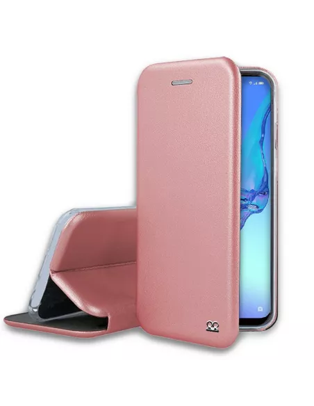 Oppo A53s Etui Cuir Folio Clam + Verre Trempé - Rose Gold | Ibroz