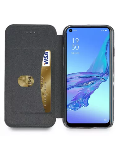 Oppo A53s Folio Clam Leather Case + Tempered Glass - Gold | Ibroz