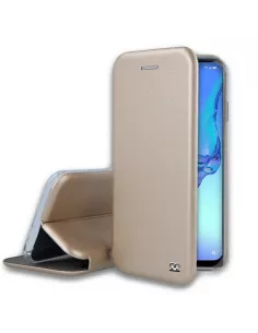 Oppo A53s Folio Clam Leather Case + Tempered Glass - Gold | Ibroz