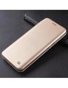 Oppo A53s Folio Clam Leather Case + Tempered Glass - Gold | Ibroz 2