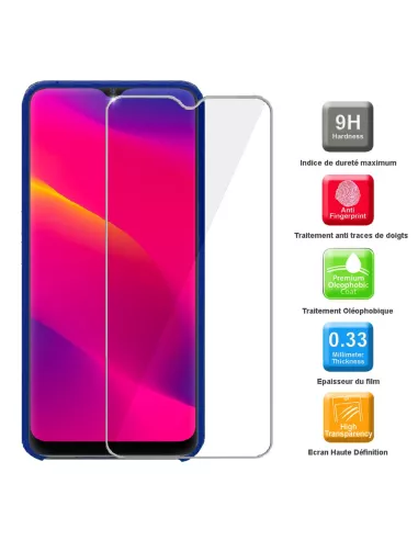 Oppo A5 Coque Liquid Silicone Soft Touch + 9H Tempered Glass - Blue |...