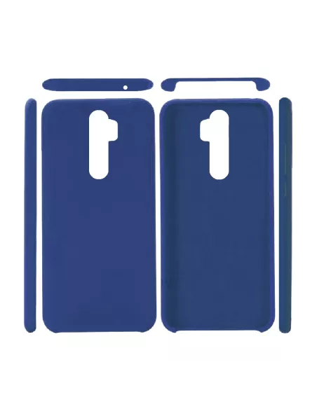 Oppo A5 Coque Liquid Silicone Soft Touch + 9H Tempered Glass - Blue |...