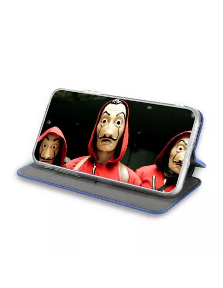 Oppo A9 Folio Clam Leather Case + Tempered Glass + Blue | Ibroz