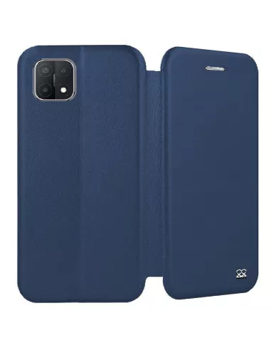Oppo A15 Folio Clam Leather Case - Blue | Ibroz