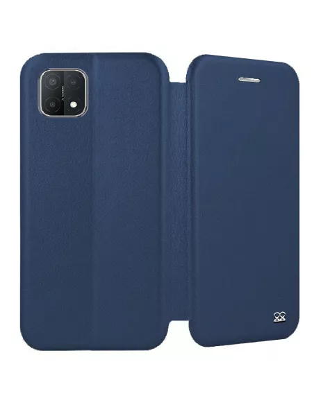 Oppo A15 Folio Clam Leather Case - Blue | Ibroz