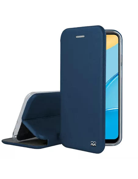 Oppo A15 Folio Clam Leather Case - Blue | Ibroz