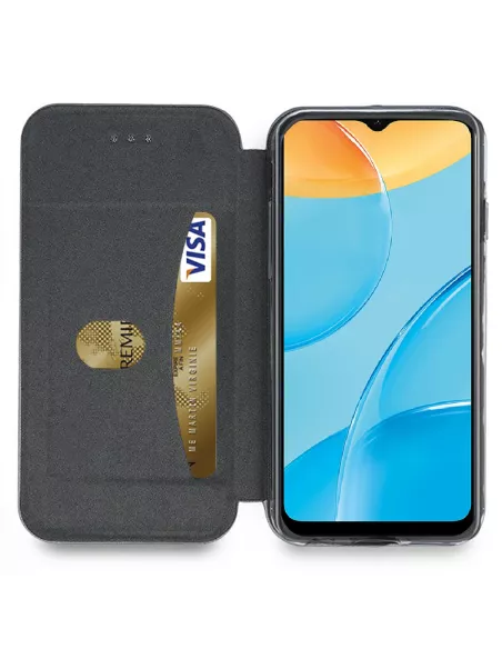 Oppo A15 Folio Clam Leather Case - Blue | Ibroz