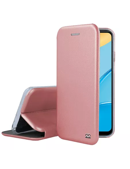 Oppo A15 Folio Clam Leather Case - Rose Gold | Ibroz