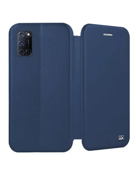 Oppo A72 Folio Clam Leather Case - Blue | Ibroz