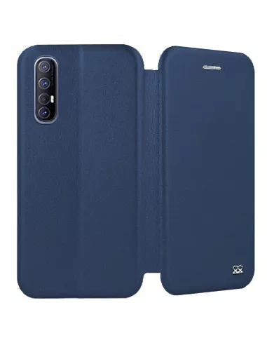 Oppo Find X2 Neo Leather Case Folio Clam - Blue | Ibroz