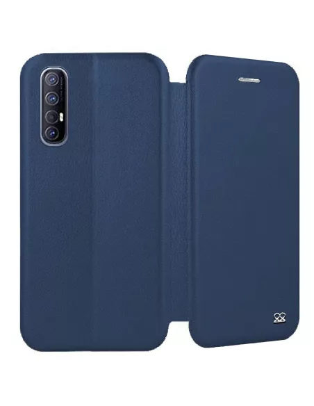 Oppo Find X2 Neo Leather Case Folio Clam - Blue | Ibroz