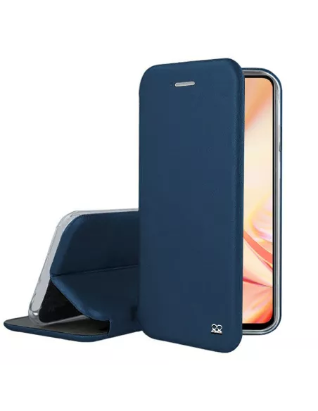Oppo Find X2 Lite Leather Case Folio Clam - Blue | Ibroz