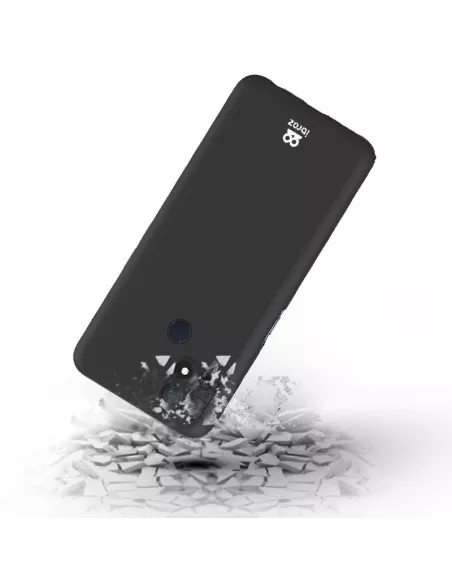 Oppo A15 Liquid Silicone Soft Touch Case + 9H Tempered Glass - Black ...