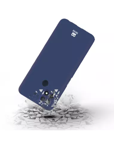 Oppo A15 Liquid Silicone Soft Touch Case + 9H Tempered Glass - Blue ...