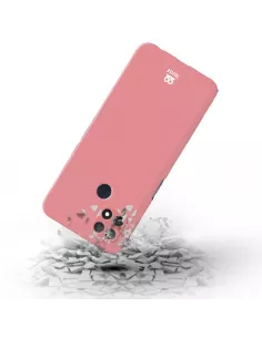 Oppo A15 Liquid Silicone Soft Touch Case + 9H Tempered Glass - Pink ... 2