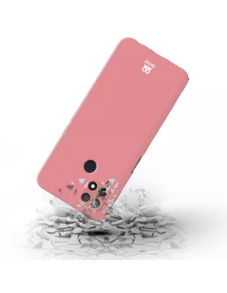 Oppo A15 Liquid Silicone Soft Touch Case + 9H Tempered Glass - Pink ...