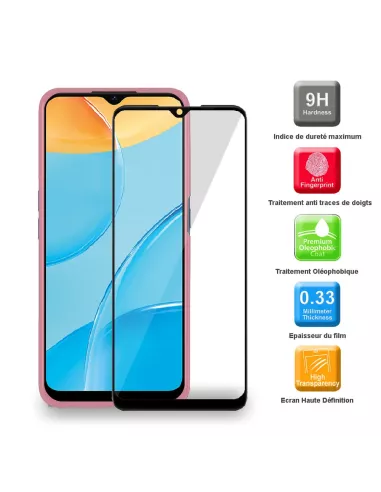 Oppo A15 Coque Liquid Silicone Soft Touch + Verre trempé 9H - Rose ...