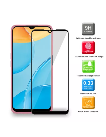 Oppo A15 Liquid Silicone Soft Touch Case + 9H Tempered Glass - Pink ...