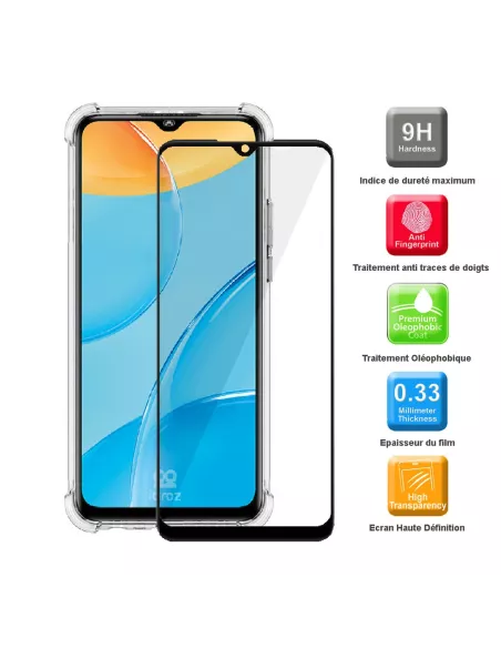 Oppo A15 Pack Coque antichocs + Protection écran 9H | Ibroz