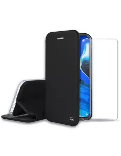 Oppo Reno 2Z Etui Cuir Folio Clam + Verre Trempé + Noir | Ibroz
