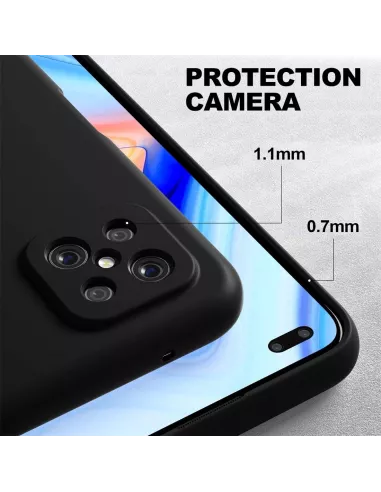 Oppo Reno 4Z (5G) Coque Liquid Silicone Soft Touch noir + Protectio...