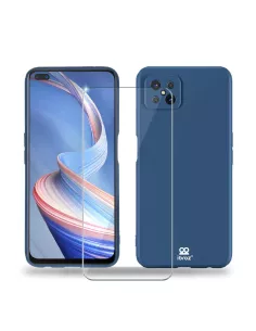 Oppo Reno 4Z (5G) Case Liquid Silicone Soft Touch blue + Protective...