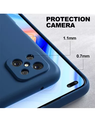 Oppo Reno 4Z (5G) Case Liquid Silicone Soft Touch blue + Protective...