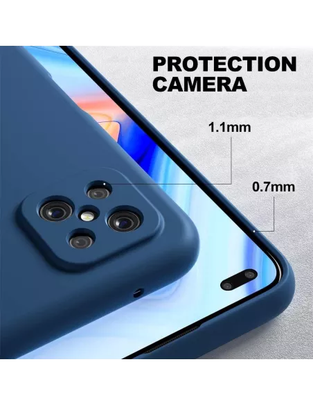 Oppo Reno 4Z (5G) Case Liquid Silicone Soft Touch blue + Protective...