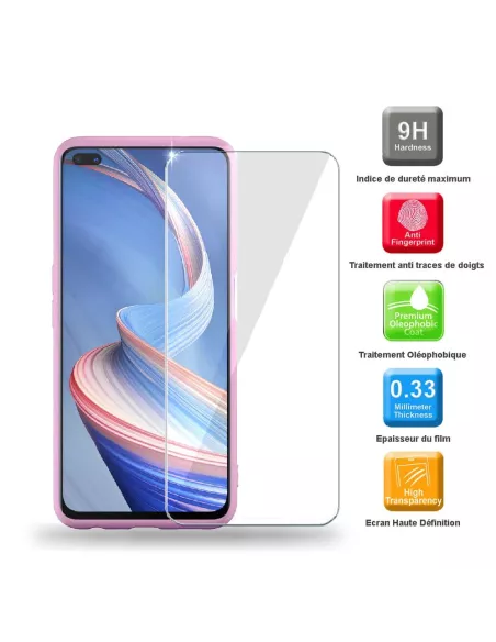 Oppo Reno 4Z (5G) Coque Liquid Silicone Soft Touch rose + Protectio...