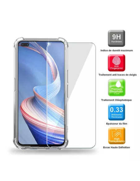 Oppo Reno 4Z (5G) - Pack Coque antichocs + Protection écran 9H | Ibroz