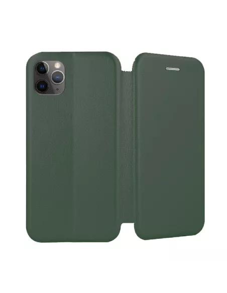 iPhone 11 Pro Folio Leather Case + 9H Tempered Glass Screen Protector - ...