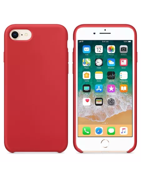 iPhone 7/8/SE Coque Liquid Silicone Soft Touch - Rouge | Ibroz