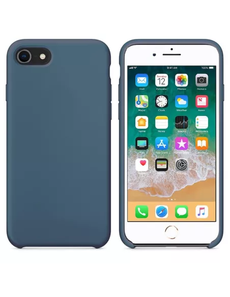 iPhone 7/8/SE Coque Liquid Silicone Soft Touch - Bleu cosmos | Ibroz