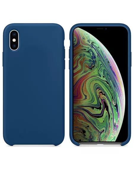 iPhone Xs Coque Liquid Silicone Soft Touch - Bleu cosmos | Ibroz