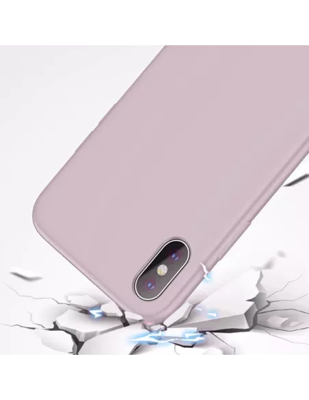 iPhone Xs Coque Liquid Silicone Soft Touch - Rose | Ibroz