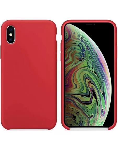 iPhone Xs Coque Liquid Silicone Soft Touch - Red | Ibroz
