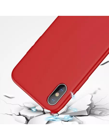 iPhone Xs Coque Liquid Silicone Soft Touch - Red | Ibroz