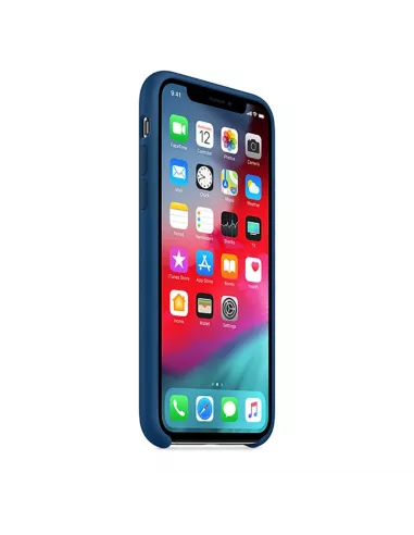 iPhone Xs Max Coque Liquid Silicone Soft Touch - Bleu cosmos | Ibroz