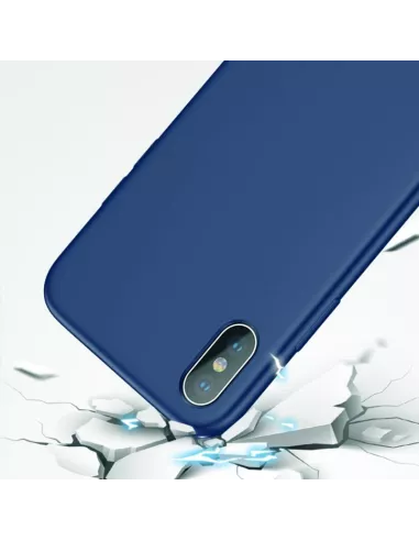 iPhone Xs Max Coque Liquid Silicone Soft Touch - Bleu cosmos | Ibroz