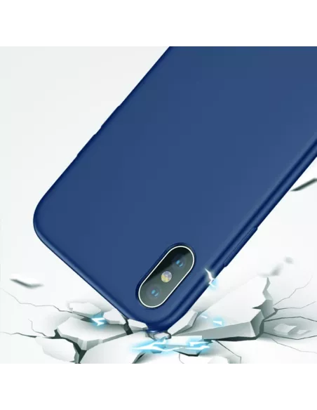 iPhone Xs Max Coque Liquid Silicone Soft Touch - Bleu cosmos | Ibroz