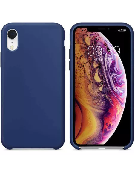 iPhone Xr Coque Liquid Silicone Soft Touch - Bleu cosmos | Ibroz