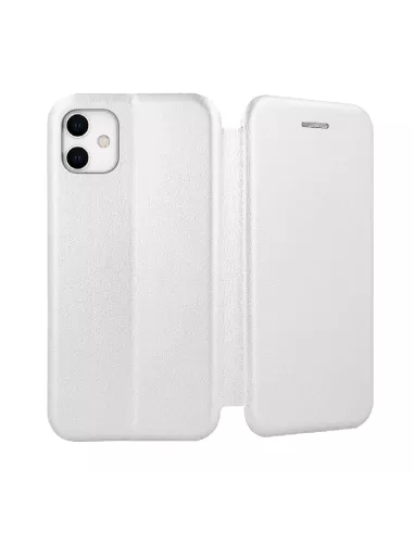 iPhone 11 Etui Cuir Folio + Protection écran Verre Trempé 9H - Blan...