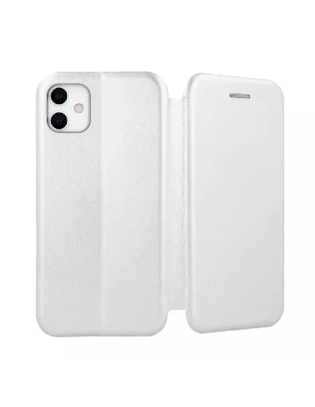 iPhone 11 Etui Cuir Folio + Protection écran Verre Trempé 9H - Blan...